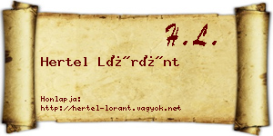Hertel Lóránt névjegykártya